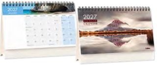 104217 - 2027 Collins Flip Over Desk Calendar. 210x150mm Landscape. Month to view. Wiro.