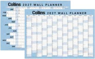 104220 - 2027 Collins Large Wall Planner 700x900mm, Laminated