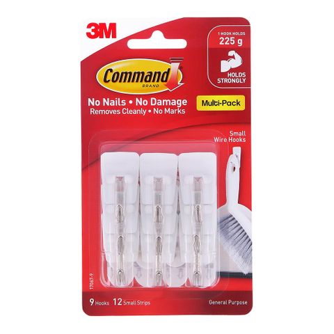 Command Hook 17067 Small White Wire, Value Pk 9