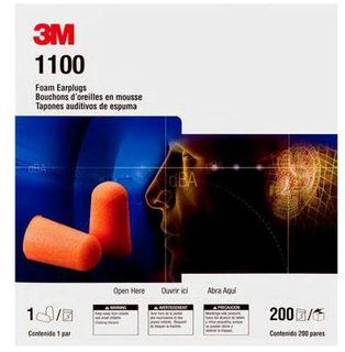 3M Foam Earplugs 1100 Uncorded, Box 200