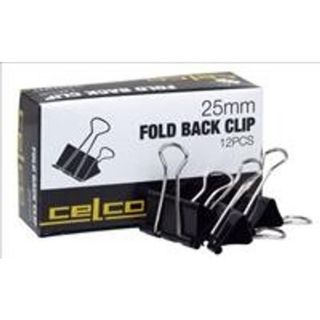 FOLDBACK CLIPS 25MM, BOX 12