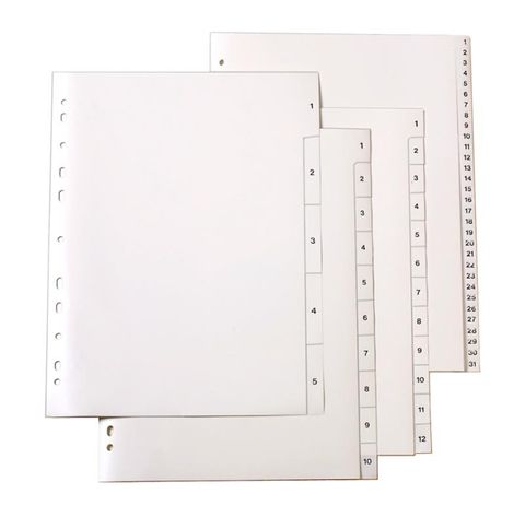 1-5 TAB PVC DIVIDER