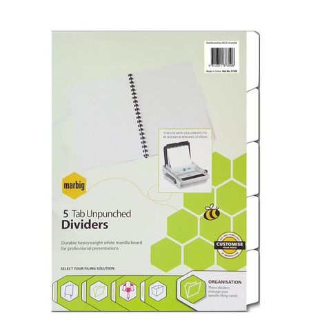 A4 WHITE UNPUNCHED DIVIDERS,