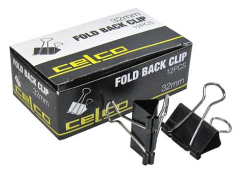 FOLDBACK CLIPS 32MM, BOX 12