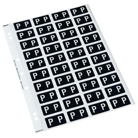 CODAFILE LABEL ALPHA P 25MM SHEET 40