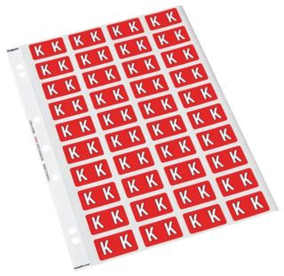 CODAFILE LABEL ALPHA K 25MM SHEET 40