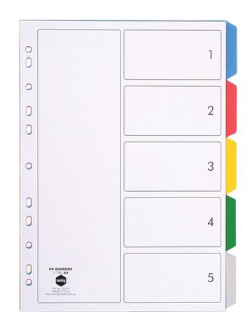 5 tab Coloured Indices