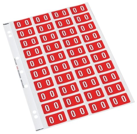 CODAFILE LABEL NUMERIC 0 25MM  40 PER SHEET, Pk5