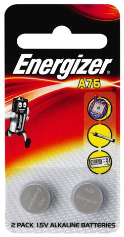 ENERGIZER A76 CALCULATOR BUTTON BATTERY PKT 2