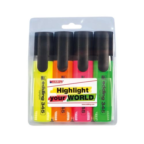 E345/4 EDDING HIGHLIGHTER X 4