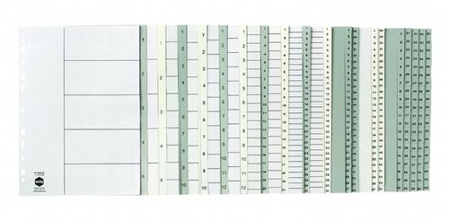 A4 Prop Num Indices 1-12 Grey