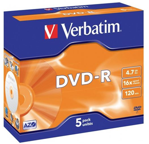Verbatim DVD-R 4.7GB 16x 5 Pa