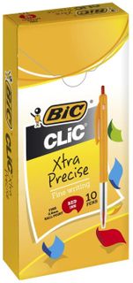 BIC CLIC FINE BALLPOINT PEN (RED) BOX 10