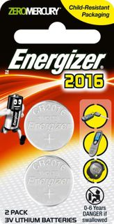 ENERGIZER CR2016 LITHIUM COIN BATTERY PKT 2