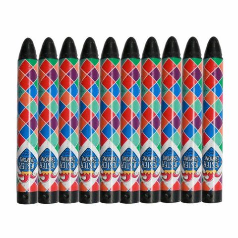 HARD WAX CRAYONS, PKT 10 (BK)