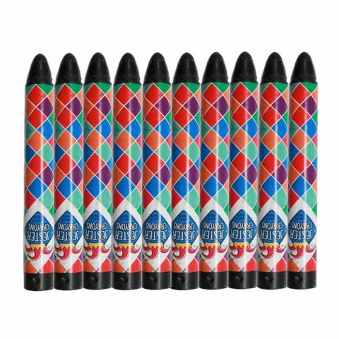 HARD WAX CRAYONS, PKT 10 (BK)