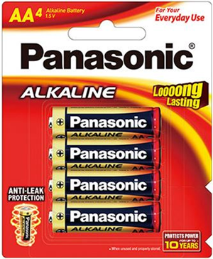 Panasonic AA Alkaline Battery 4 Pack