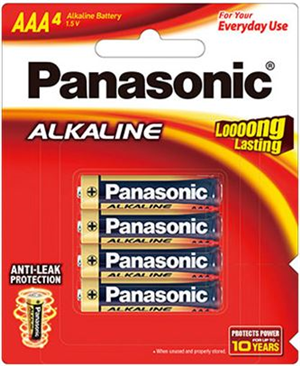 Panasonic AAA Alkaline Battery 4 Pack