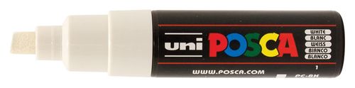 UNI POSCA MARKER BROAD CHISEL TIP (WHITE)