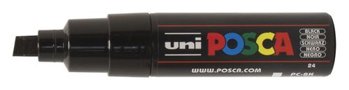 UNI POSCA MARKER BROAD CHISEL TIP (BLACK)