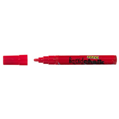 Texta Liquid Chalk Dry Wipe Marker, 4mm Bullet tip, Red