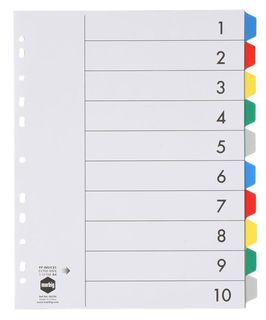 10 TAB CLR EX-WIDE PVC INDICES