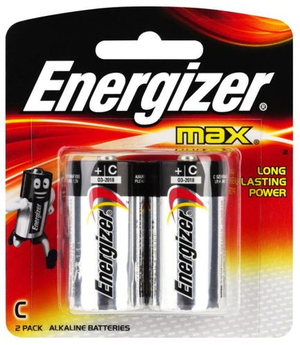 ENERGIZER C ALKALINE MAX BATTERY PKT 2