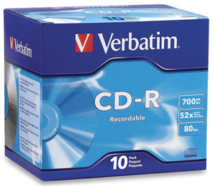 Verbatim CD-R 700MB 52x 10 Pack with Jewel Cases