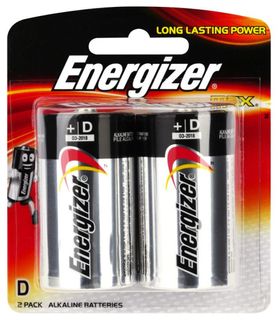 ENERGIZER D ALKALINE MAX BATTERY PKT 2