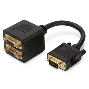 Digitus VGA (M) to 2x VGA (F) Splitter 0.2m Monitor Adapter