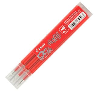 PILOT FRIXION REFILL 0.7MM (RED), PKT 3