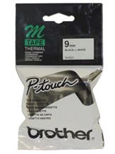BRO P TOUCH TAPE  9MM BLK/WHI