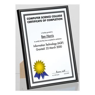 CERTIFICATE FRAME A4 BLACK