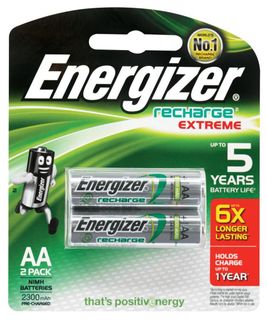 ENERGIZER AA RECHARGEABLE BATTERY PKT 2