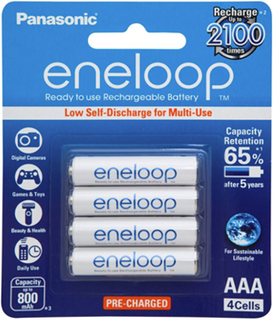 Panasonic Eneloop AAA 800mAh Rechargeable Batteries 4 Pack