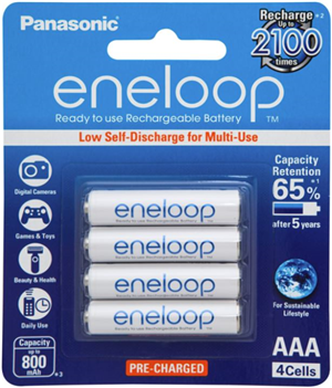 Panasonic Eneloop AAA 800mAh Rechargeable Batteries 4 Pack