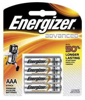 ENERGIZER AAA ALKALINE ADVANCED BATTERY PKT 8