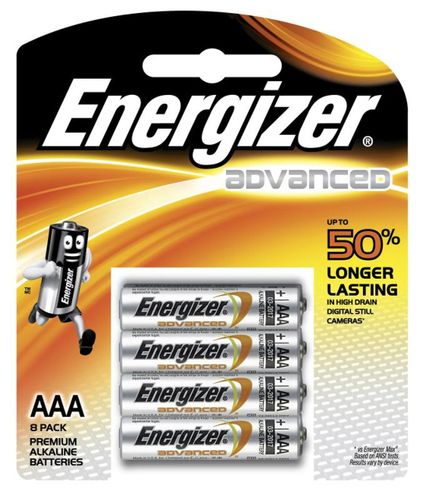 ENERGIZER AAA ALKALINE ADVANCED BATTERY PKT 8