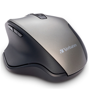 Verbatim Silent Ergonomic Wireless Blue LED Mouse - Graphite