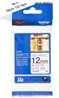 Brother TZe-N231 12mm x 8m Black on White Tape Non-Laminated