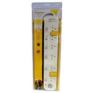 Sansai 6 Way Surge Powerboard with Individual Switches