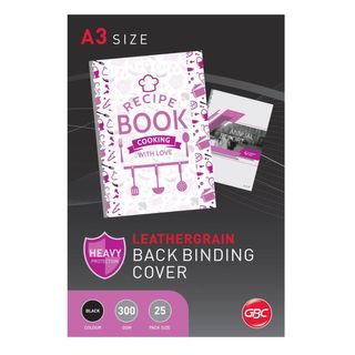 A3 Black Binding Cover Pkt/25