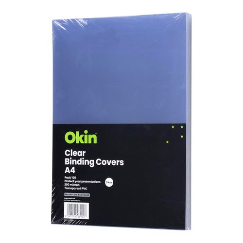 A4 Binding Cover, Clear 100pk
