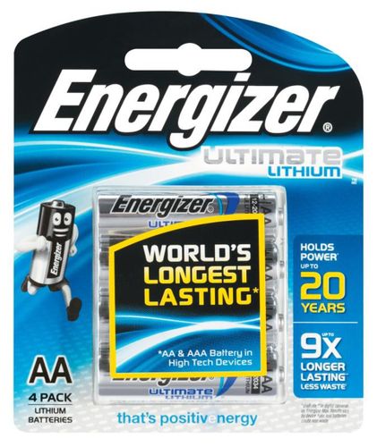 ENERGIZER AA LITHIUM BATTERY PKT 4