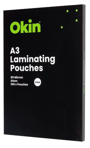 Laminating Pouches A3 Gloss 80mic Pack 100