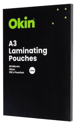 Laminating Pouches A3 Gloss 80mic Pack 100