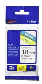 BRO TZ241 PT TAPE 18MM BLK/WHI