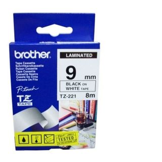BRO P-TOUCH LABELS 9MM BLK/WH