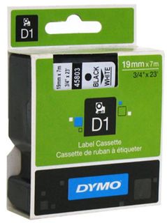 DYMO D1 TAPE  19MM X 7M (BLACK