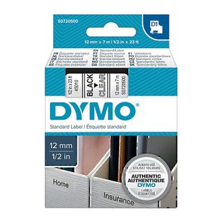 DYMO D1 TAPE  12MMX7M (BLACK/C